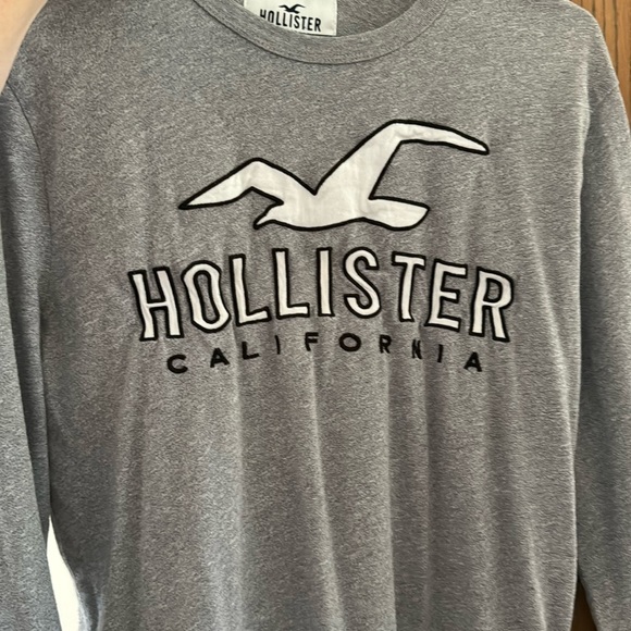 Holister long sleeved grey logo shirt - Picture 1 of 1